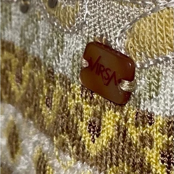 EUC Stylish Beige and Yellow Embellished Cardigan Size XXL - Picture 11 of 11